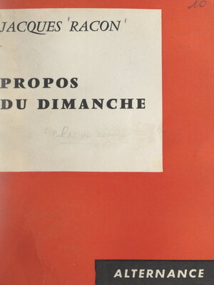 cover image of Propos du dimanche
